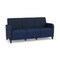 Lesro Siena 3 Seat Tandem Seating No Center Arms, Walnut, RF Blueberry Back, MD Ink Seat, RF Blueberry Panels SN3101 - alternate 1